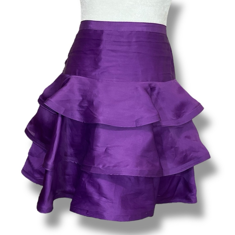 Ted Baker London Langley Collection Silk Tiered Sculptural Mini Skirt - Picture 5 of 11